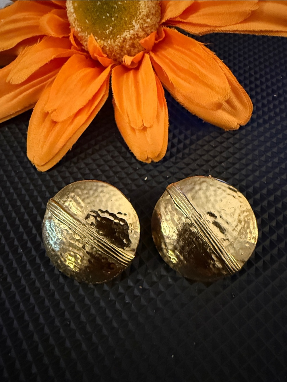 Gold-Tone Round Clip-On Earrings - Women Jewelry